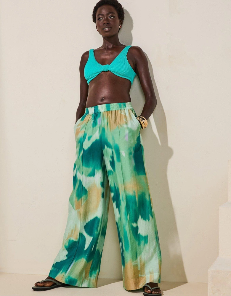 High Rise Wide Leg Trouser - Multi
