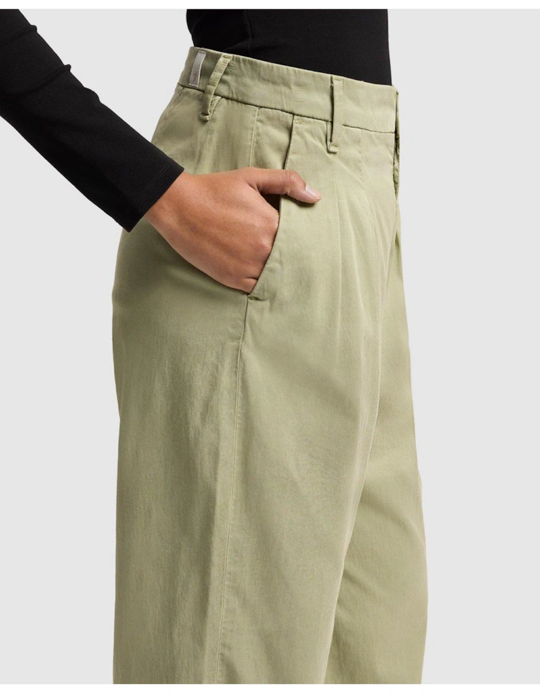 Pleated Chino Trousers - Light Khaki