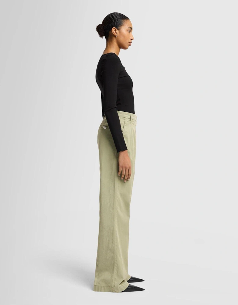 Pleated Chino Trousers - Light Khaki