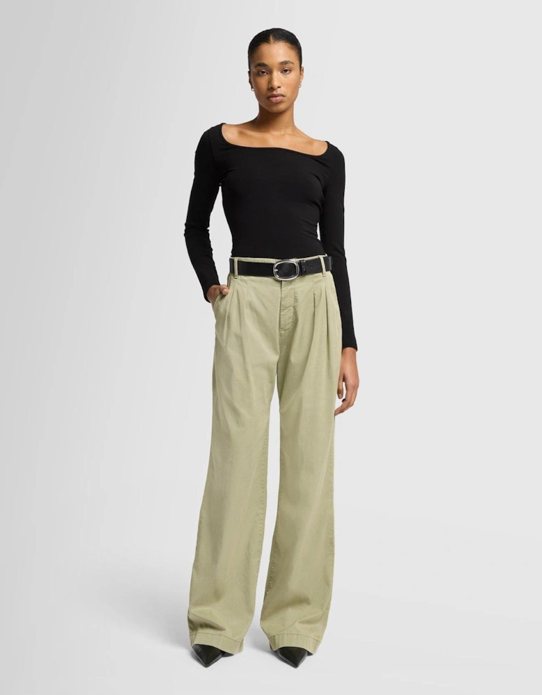 Pleated Chino Trousers - Light Khaki