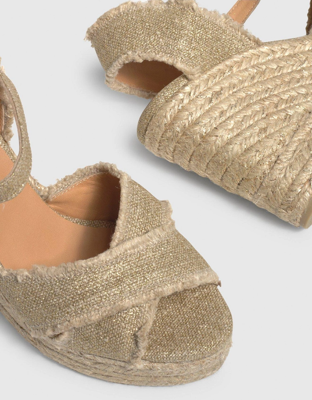 Bromelia Open Toe Wedge Espadrille - Light Gold