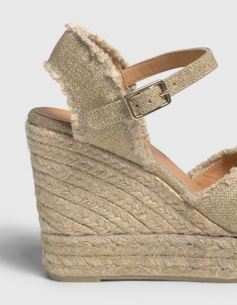 Bromelia Open Toe Wedge Espadrille - Light Gold