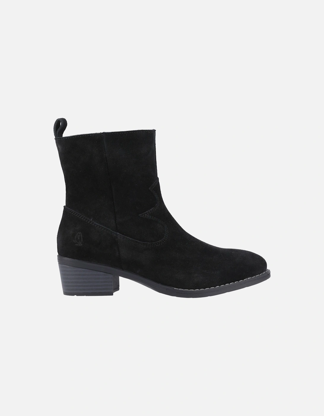 Ida Stitch Boot Leather Women's Black Heeled Ankle Boots