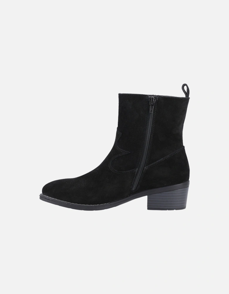 Ida Stitch Boot Leather Women's Black Heeled Ankle Boots