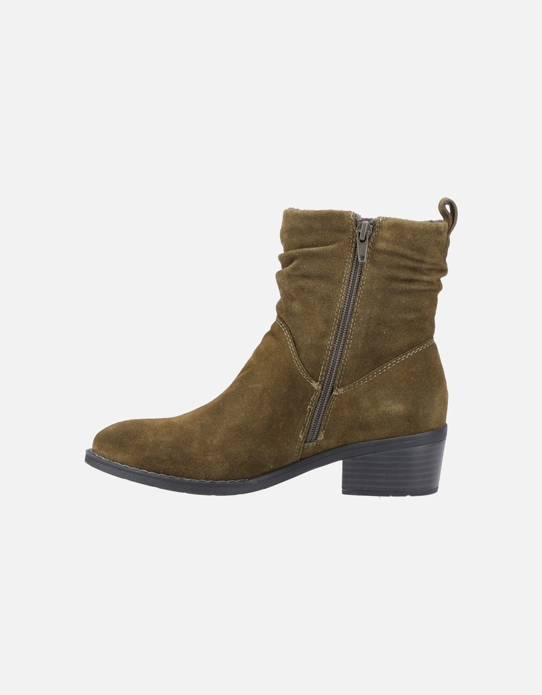 Iris Suede Women's Khaki Heeled Ankle Boots