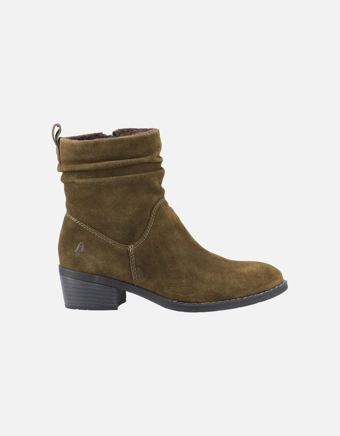 Iris Suede Women's Khaki Heeled Ankle Boots
