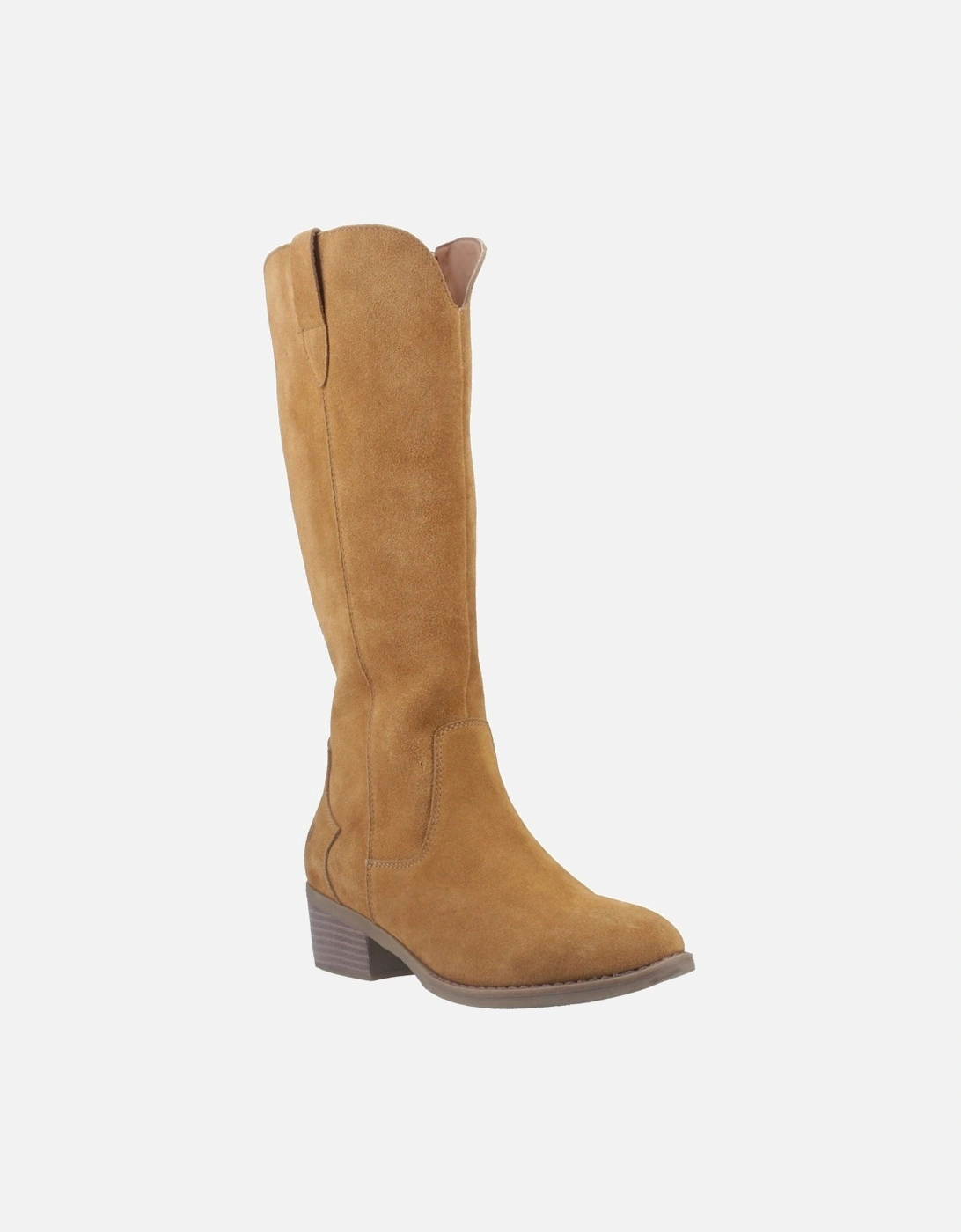 Isabella Suede Women's Tan Heeled Knee High Boots, 8 of 7