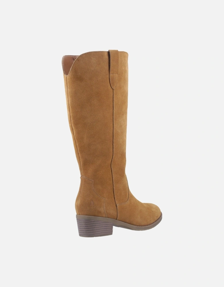 Isabella Suede Women's Tan Heeled Knee High Boots