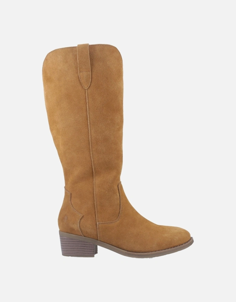 Isabella Suede Women's Tan Heeled Knee High Boots