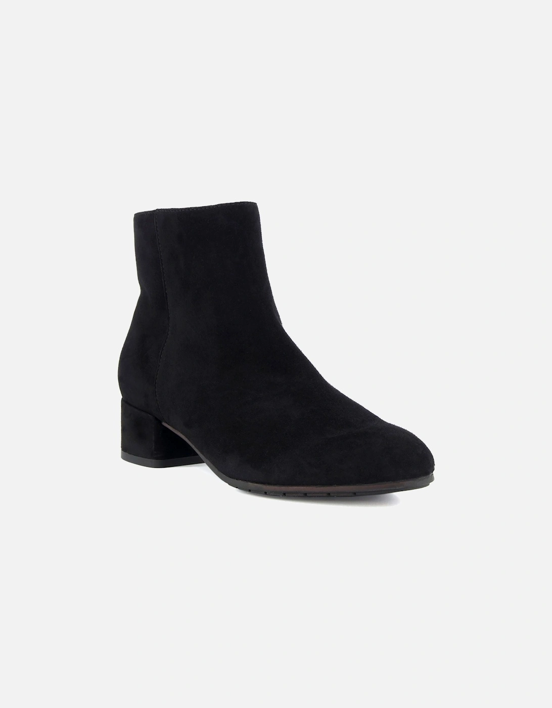 Dune Pippie Leather Women's Black Heeled Ankle Boots, 9 of 8