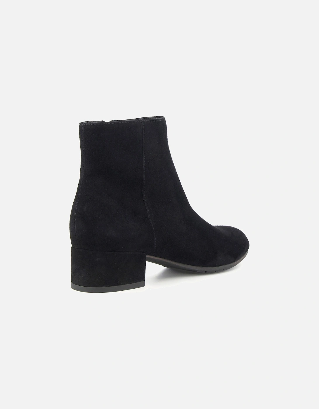 Dune Pippie Leather Women's Black Heeled Ankle Boots