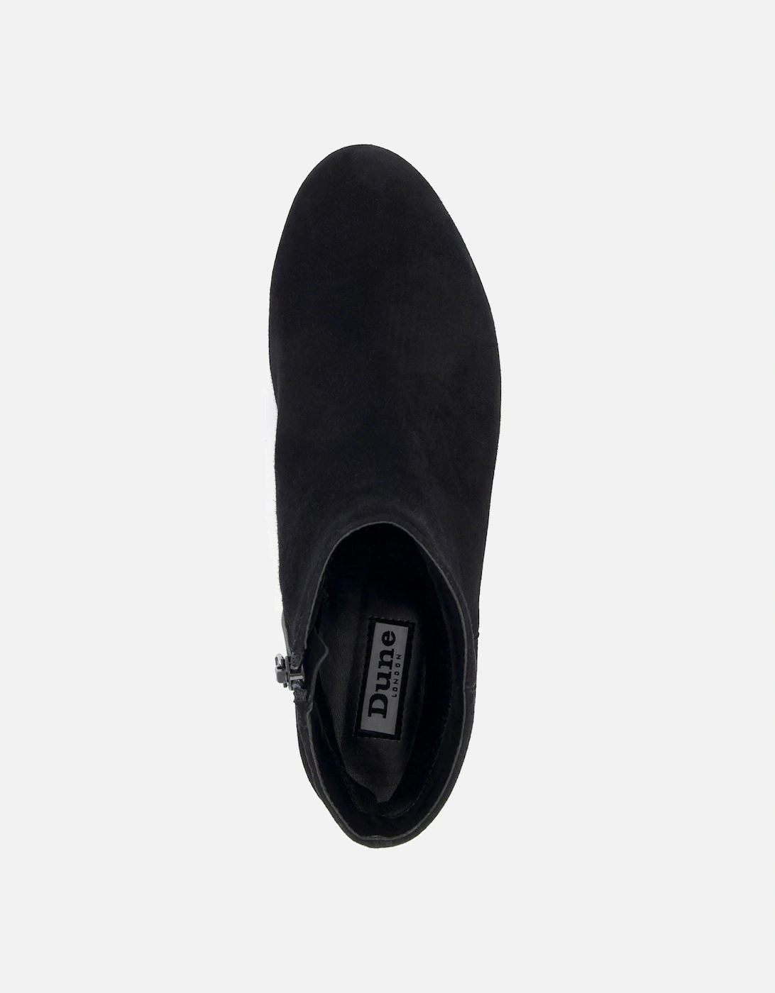 Dune Pippie Leather Women's Black Heeled Ankle Boots