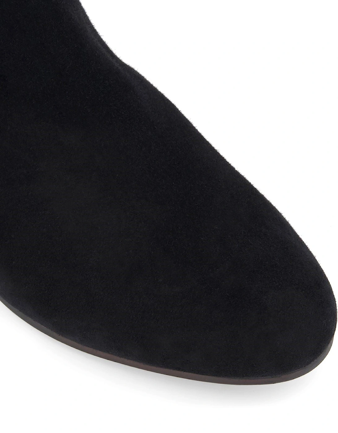 Dune Pippie Leather Women's Black Heeled Ankle Boots
