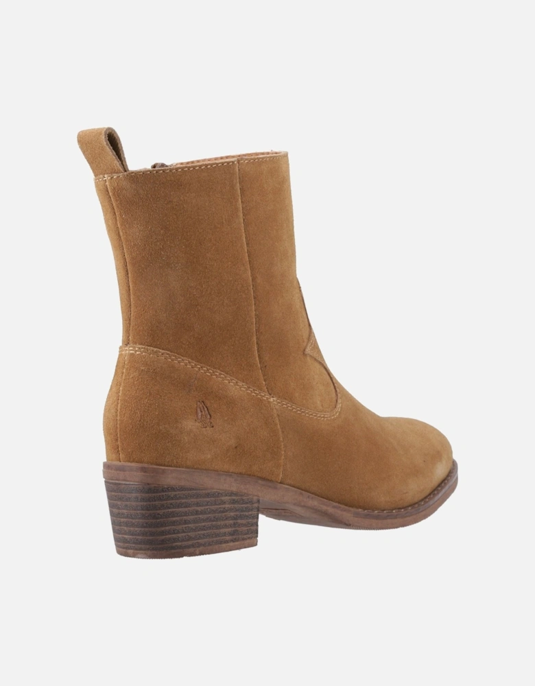 Ida Stitch Boot Leather Women's Tan Heeled Ankle Boots