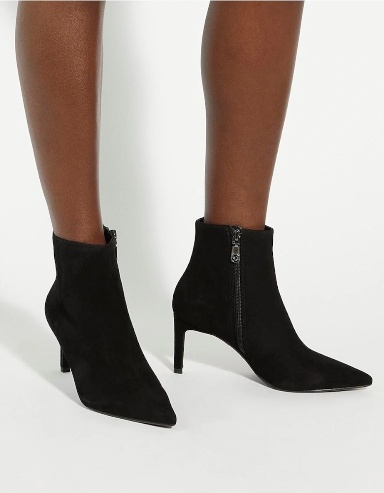 Dune Obsessively Suede Women's Black Heeled Ankle Boots