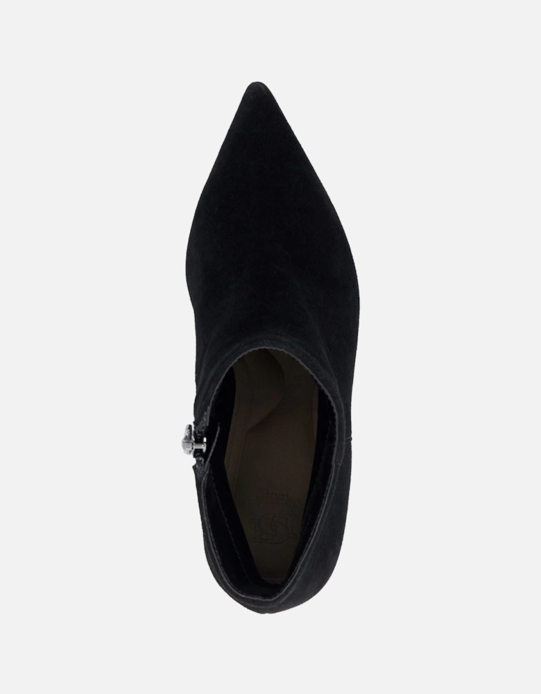 Dune Obsessively Suede Women's Black Heeled Ankle Boots