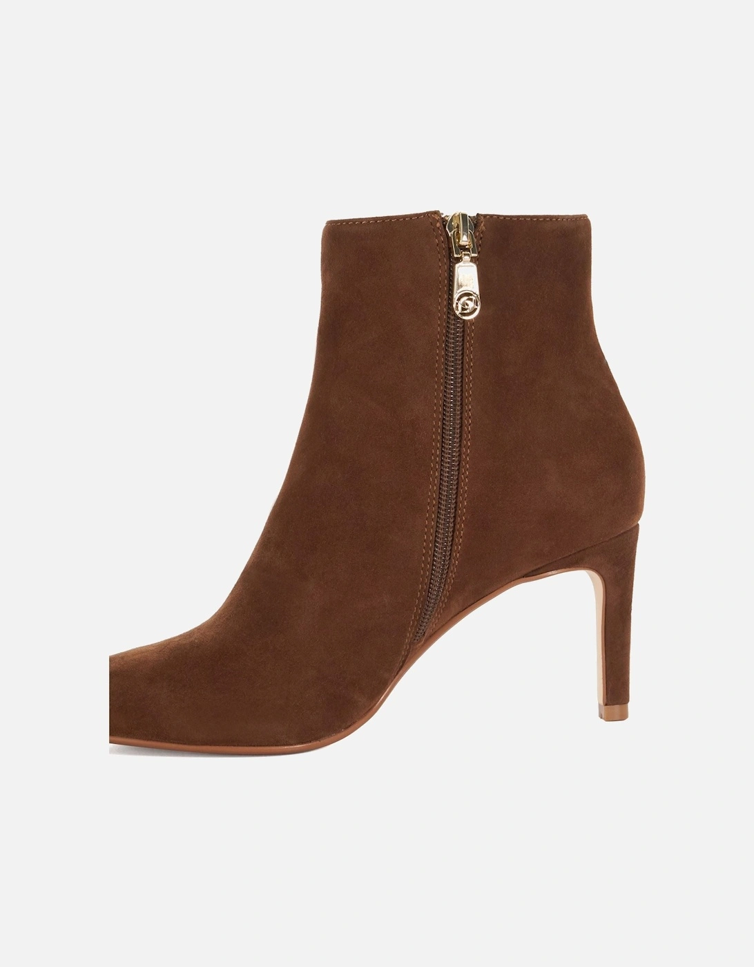 Dune Obsessively Suede Women's Dark Tan Heeled Ankle Boots