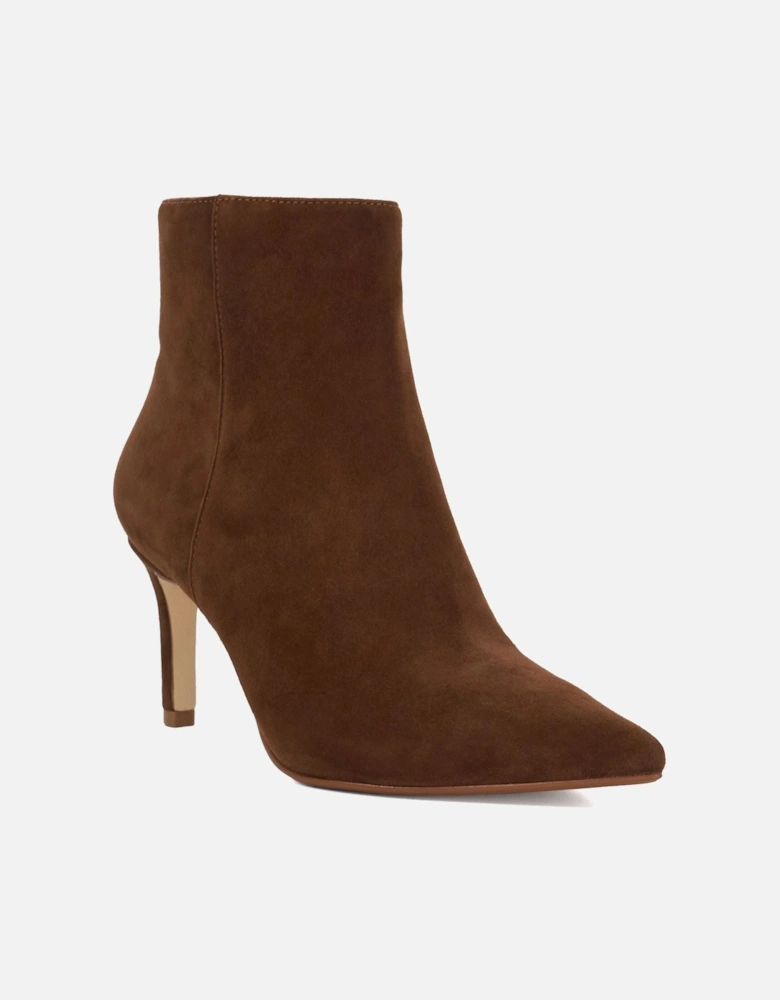 Dune Obsessively Suede Women's Dark Tan Heeled Ankle Boots