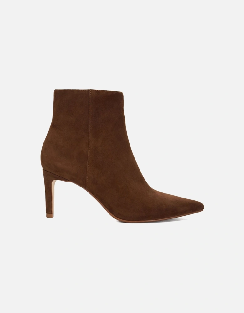 Dune Obsessively Suede Women's Dark Tan Heeled Ankle Boots