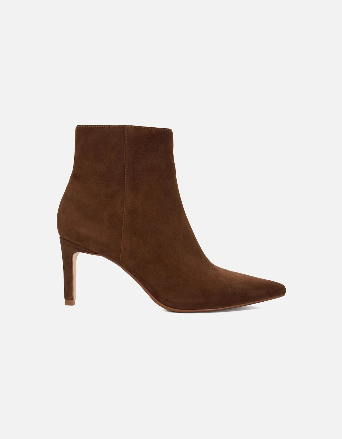 Dune Obsessively Suede Women's Dark Tan Heeled Ankle Boots