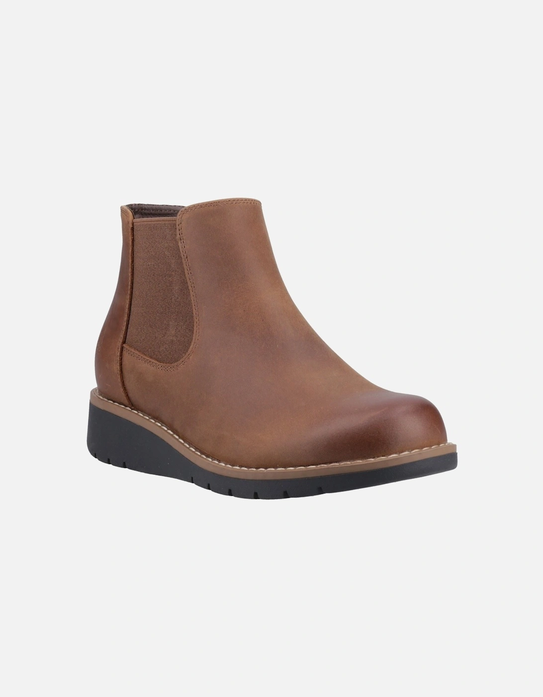 Hush Puppies Women's Brown Leonie Leather Flat Chelsea Boots - Size 3