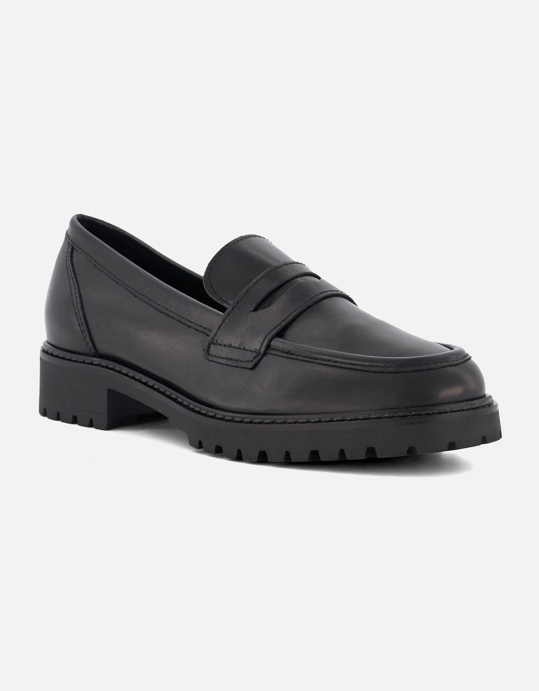 Dune Gild Leather Women's Black Loafers, 7 of 6
