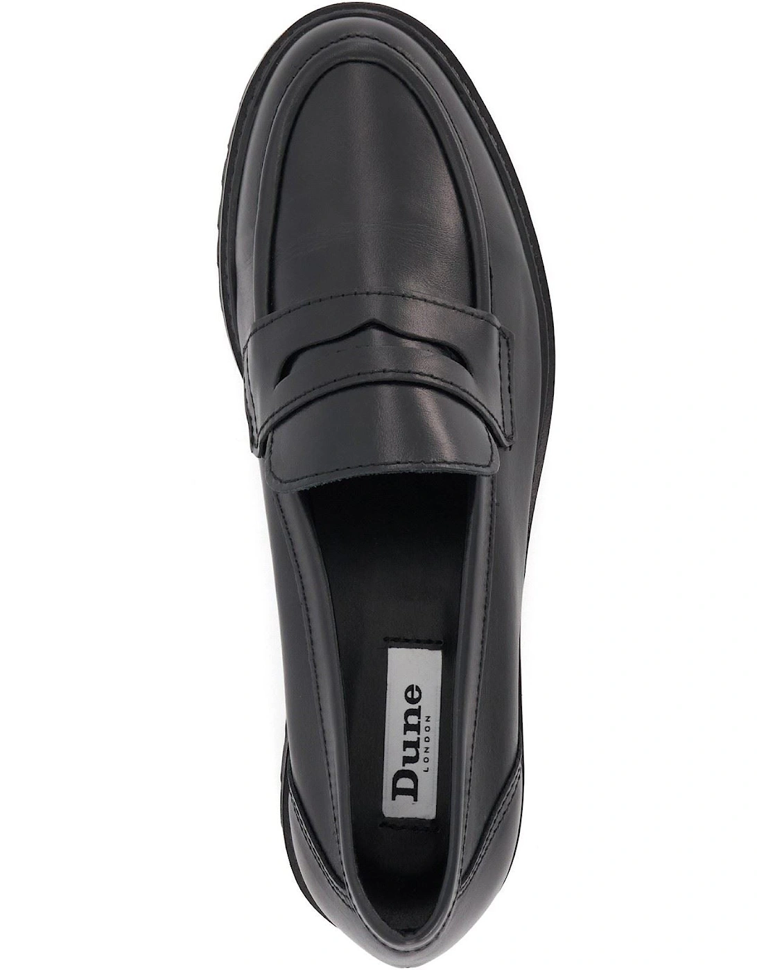 Dune Gild Leather Women's Black Loafers