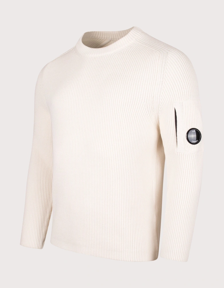 Lens Ribbed Crew Neck Jumper