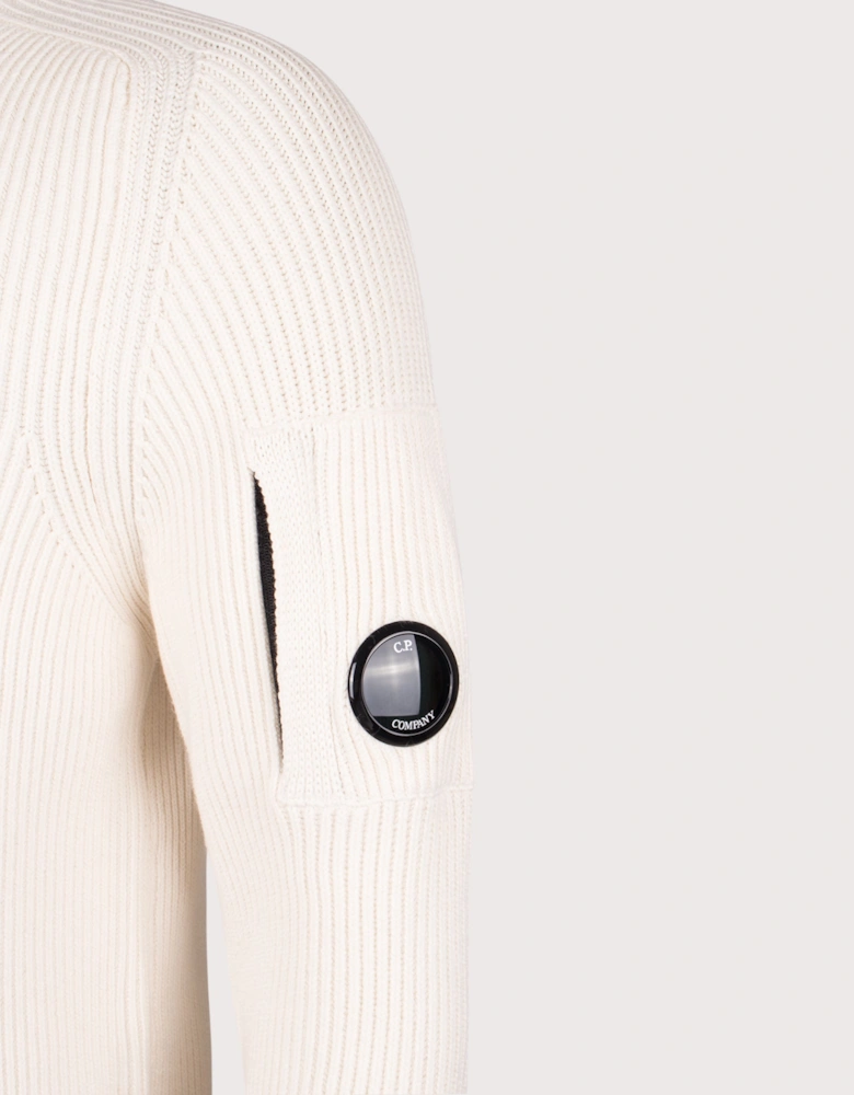 Lens Ribbed Crew Neck Jumper