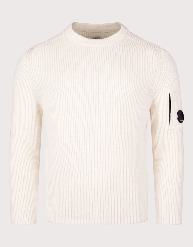 Lens Ribbed Crew Neck Jumper