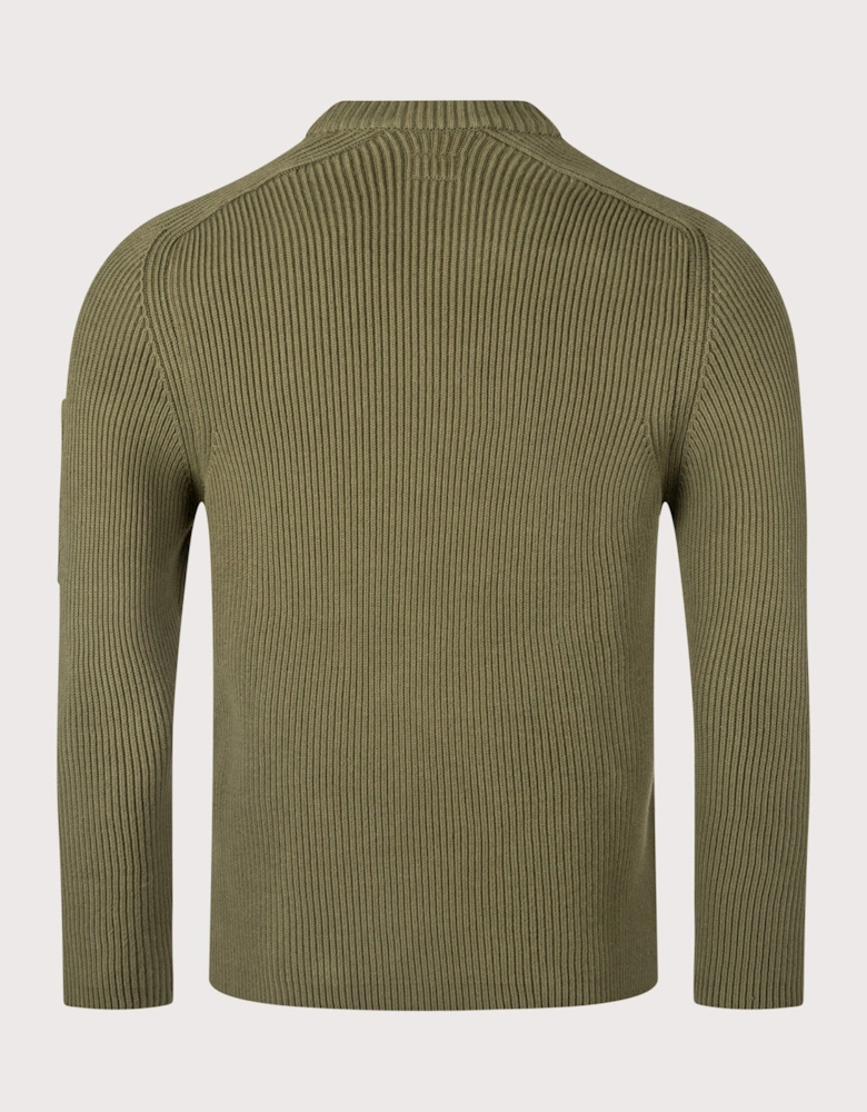 Lens Ribbed Crew Neck Jumper