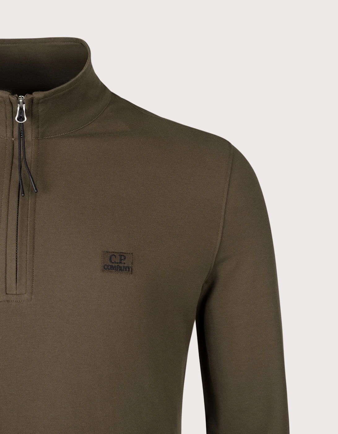 Stretch Pique Quarter Zip Polo Shirt