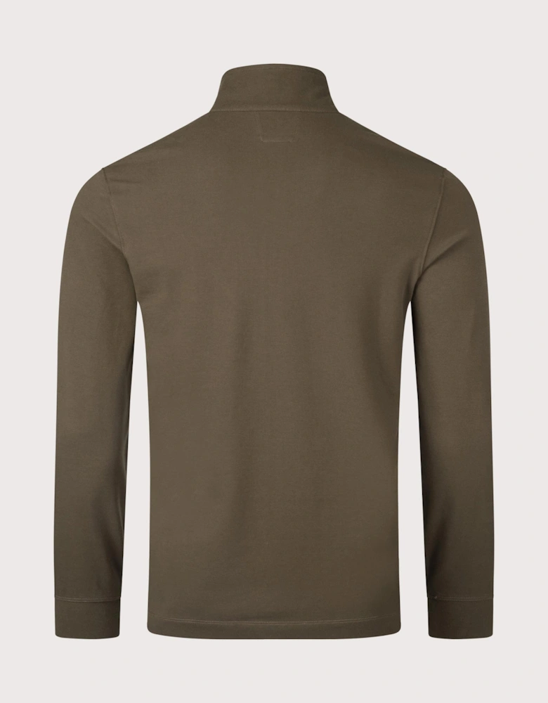 Stretch Pique Quarter Zip Polo Shirt