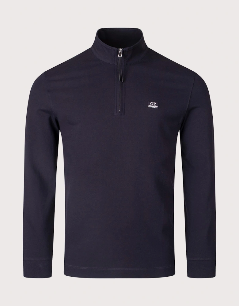 Stretch Piqué Quarter Zip Polo Shirt