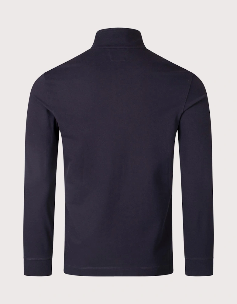 Stretch Piqué Quarter Zip Polo Shirt