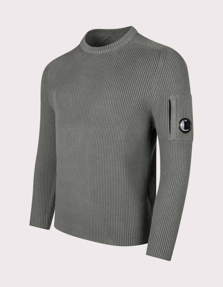 Lens Ribbed Crew Neck Jumper
