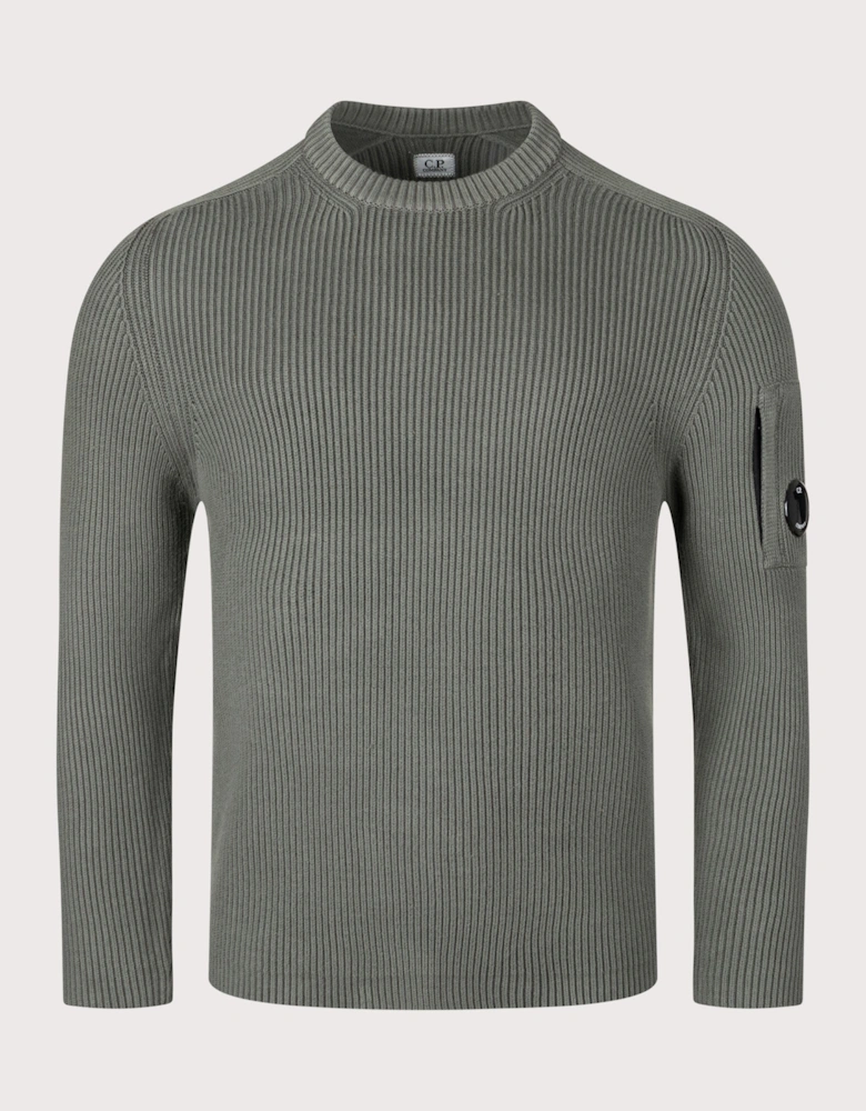 Lens Ribbed Crew Neck Jumper