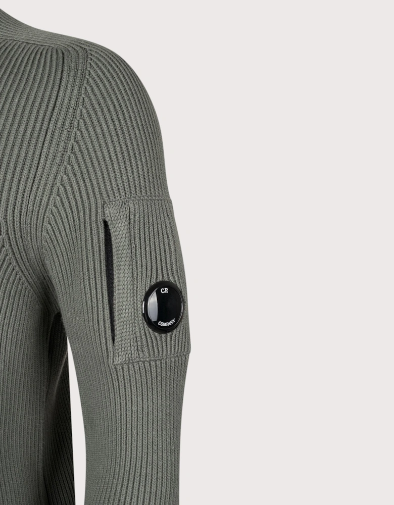 Lens Ribbed Crew Neck Jumper