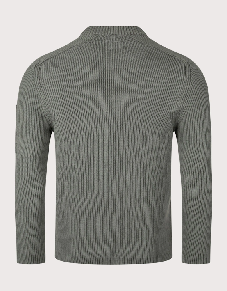 Lens Ribbed Crew Neck Jumper