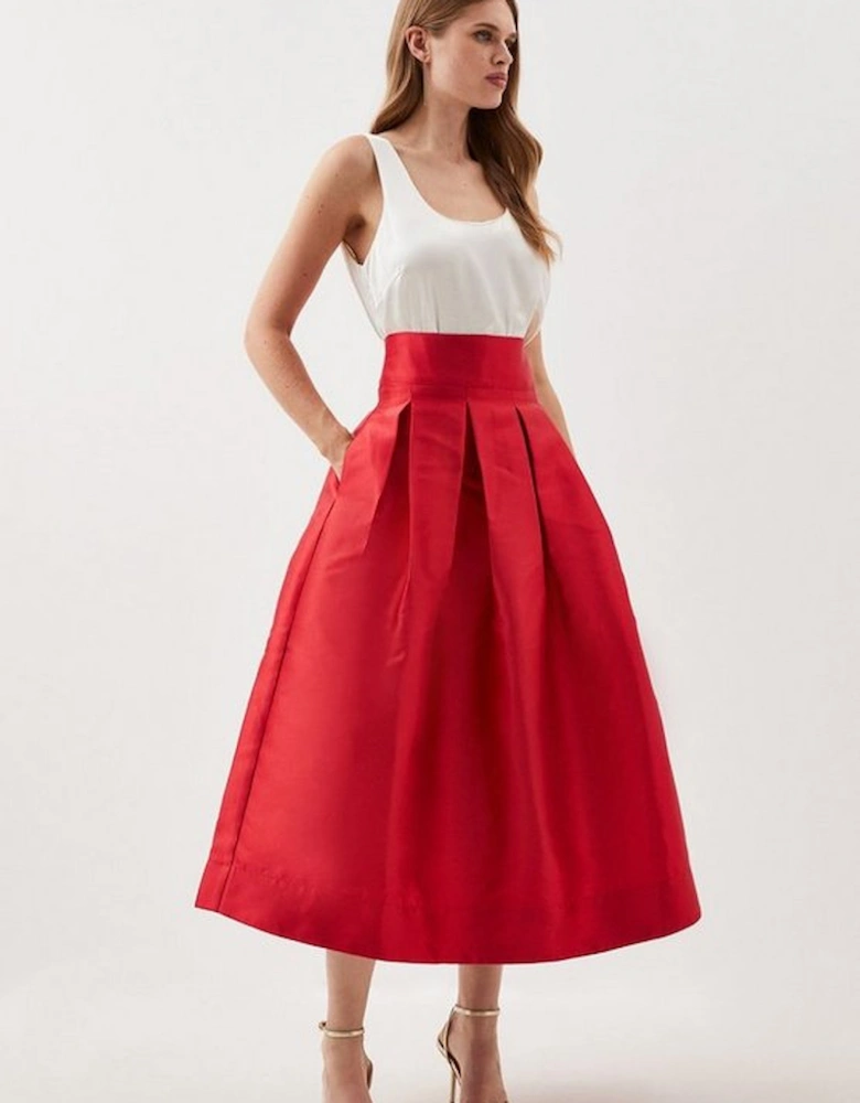 Petite Twill Prom Maxi Skirt