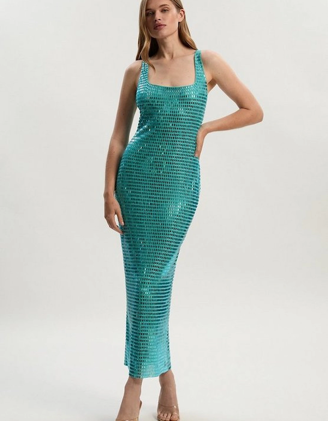 Premium Crystal Embellished Jersey Midi Dress, 2 of 1