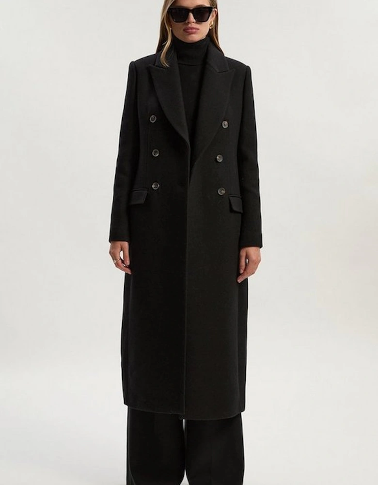 Petite Wool Double Breasted Tailored Midi Coat