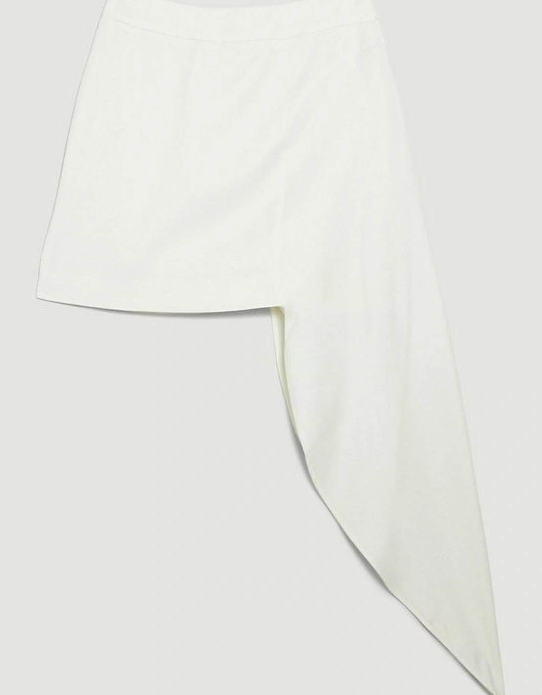 Satin Back Crepe Side Drape Mini Skirt