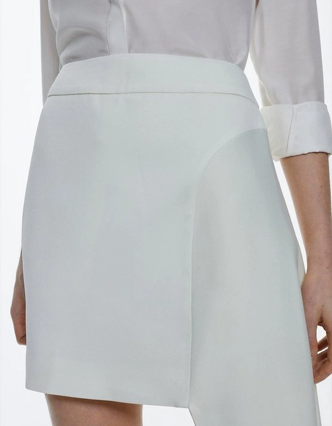 Satin Back Crepe Side Drape Mini Skirt