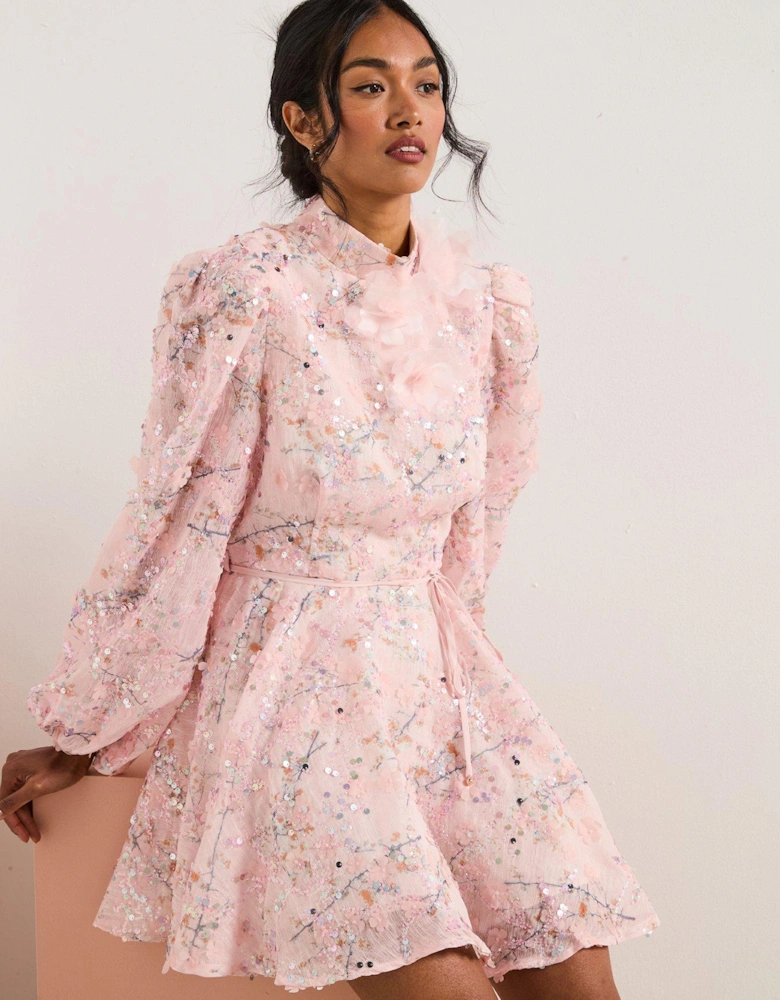 Regina Long Sleeve Dress - Pink