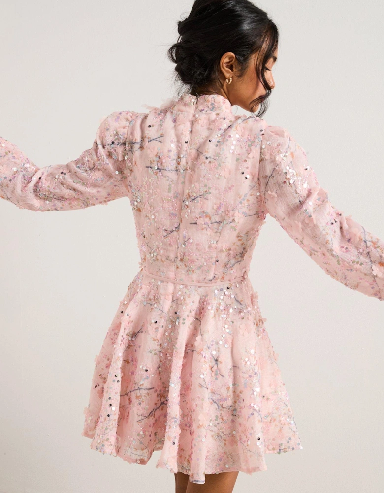 Regina Long Sleeve Dress - Pink