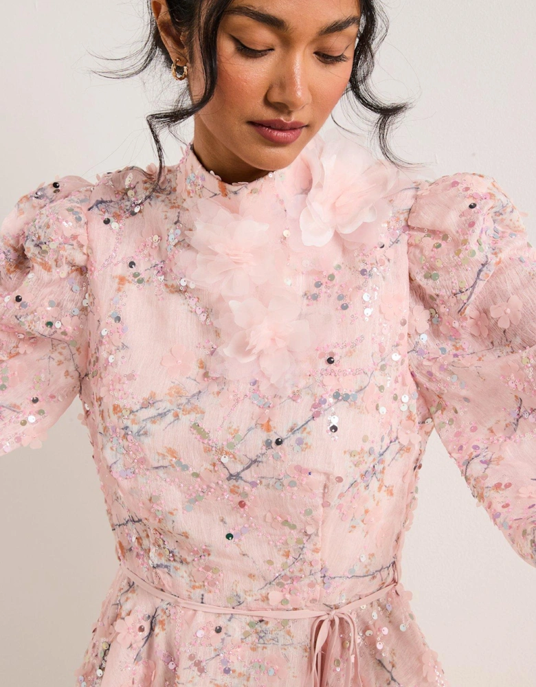 Regina Long Sleeve Dress - Pink