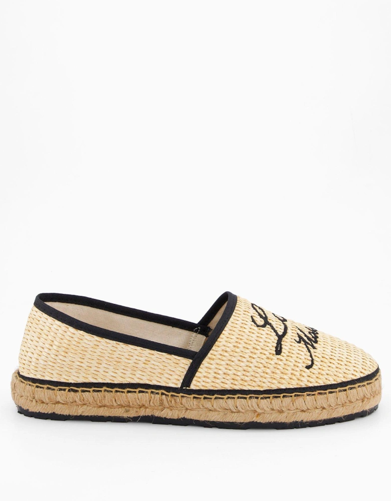 Logo Straw Espadrille - Natural/Black