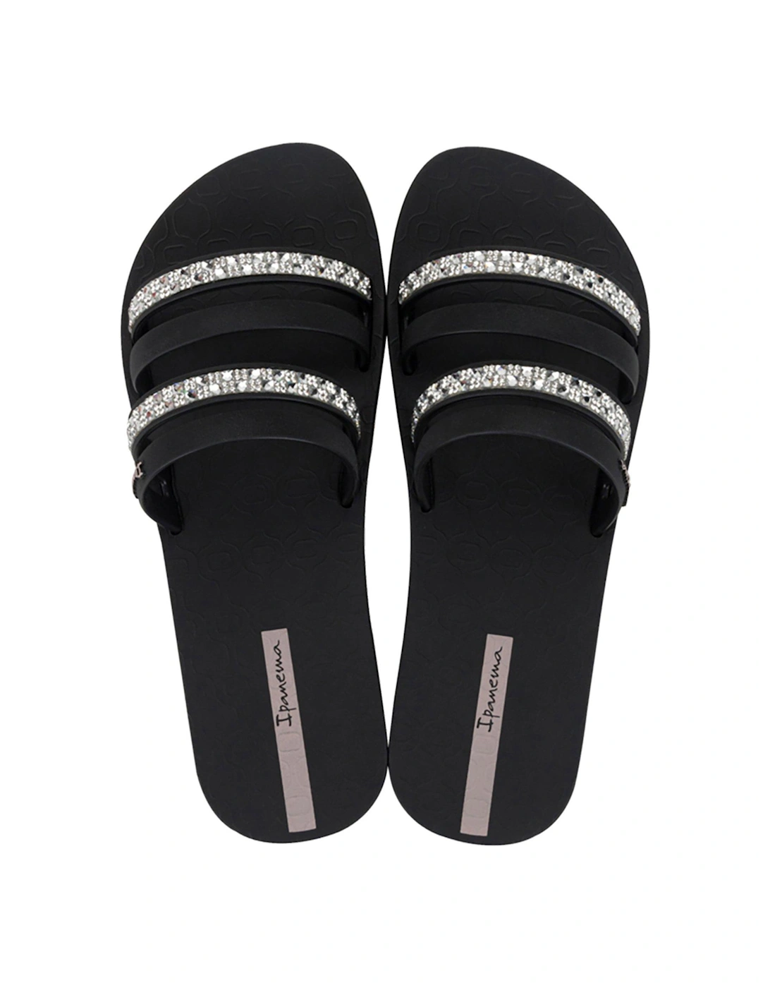 Chic Double Strap Slide - Black