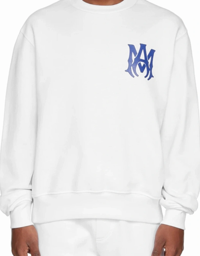 KIDS MA LOGO CREWNECK WHITE / BLUE